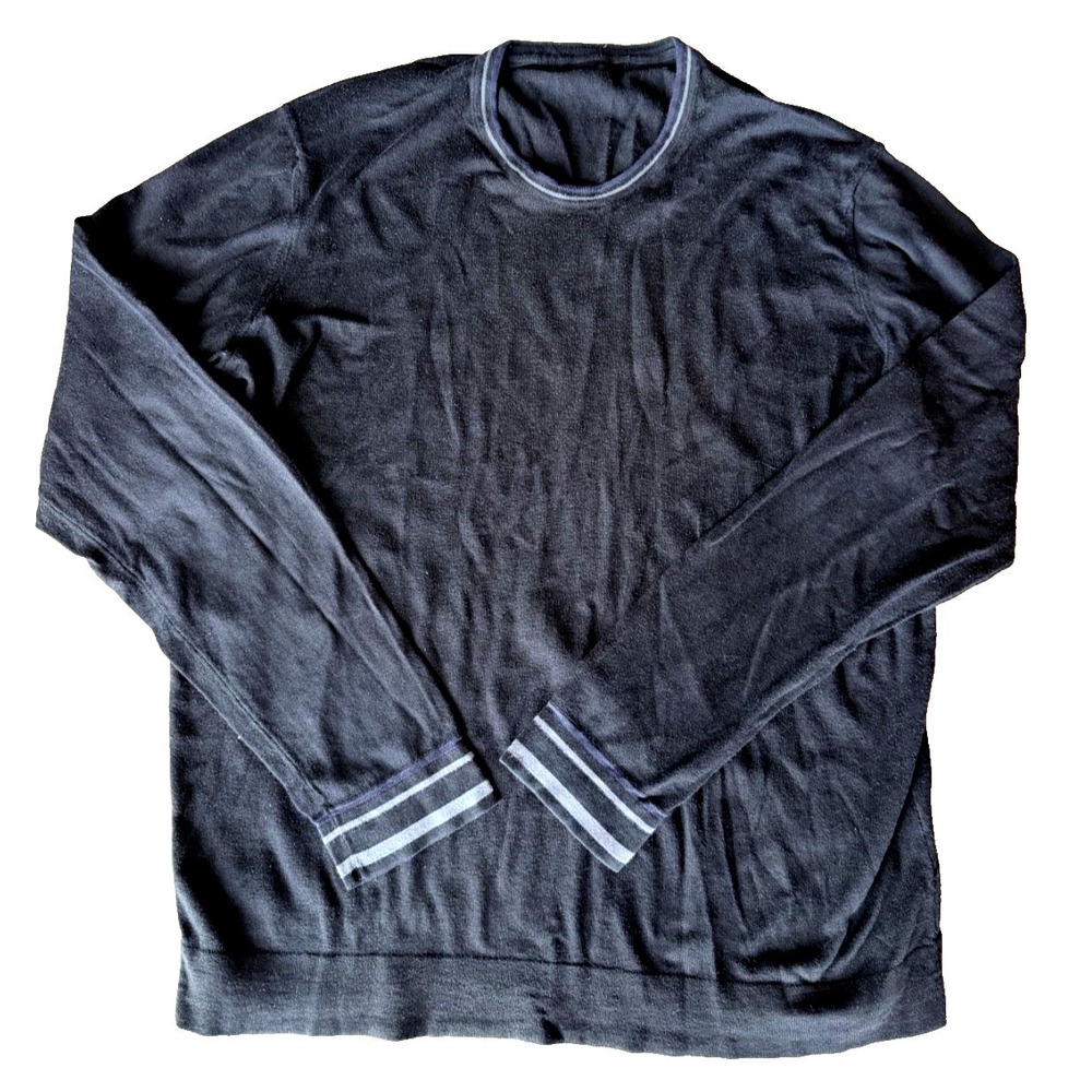 Giorgio Armani Men's Black Cashmere Blend Crewneck Sweater Soft Sz M Rare!‎